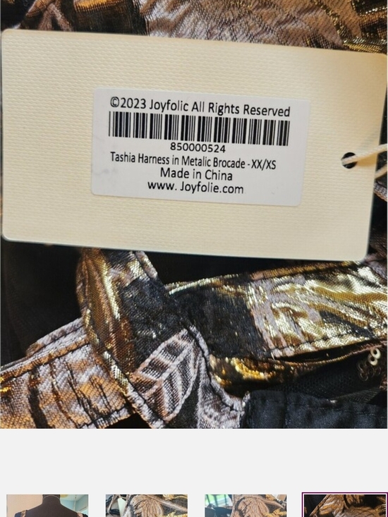 Joyfolie Tan and Gold Patterned Double-Buckle Harness main image 5